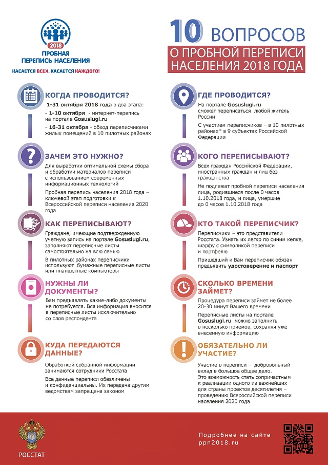 probnaya perepis naseleniya 2018.10 voprosov